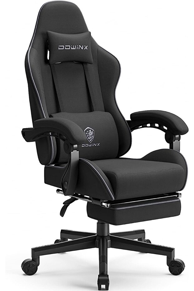 Dowinx Gaming Chair, Computer Chair PC Chair with Massage Lumbar Support (Black)
