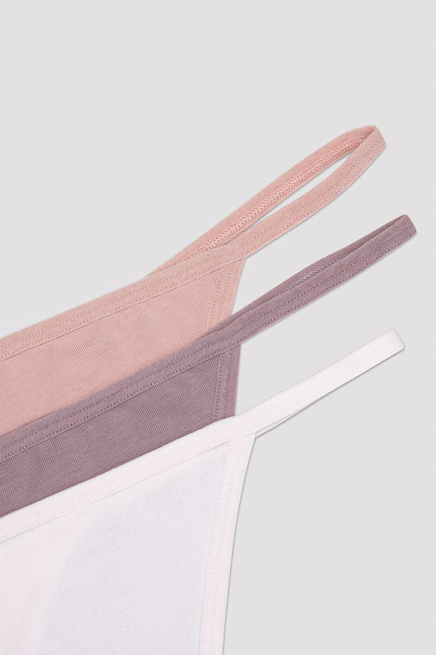 Essentials Multicolored 3-Piece String Panties - 6