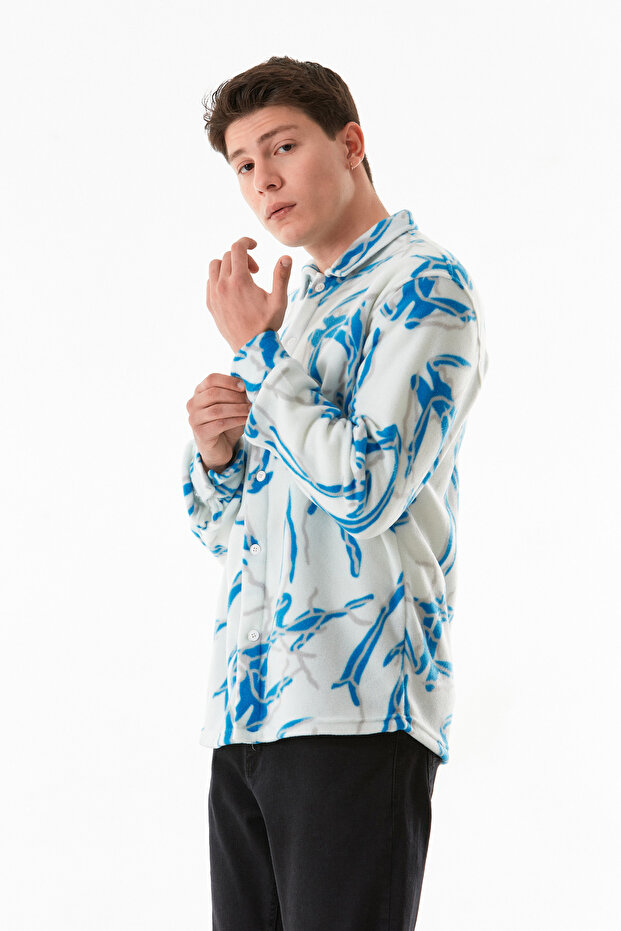 قميص صوف منقوش بأزرار - 2