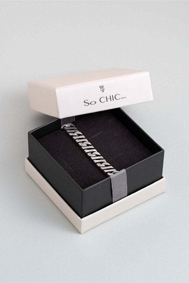 Şerit Model Çelik Erkek Bileklik - 6