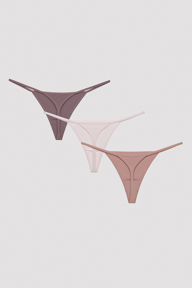 Essentials Multicolored 3-Piece String Panties - 2