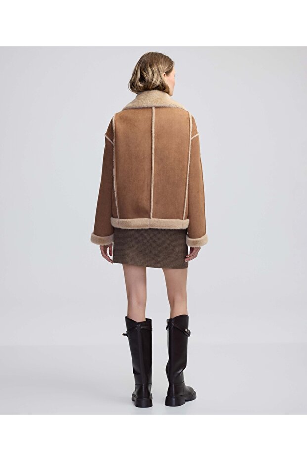 Süet dokulu mont - 6