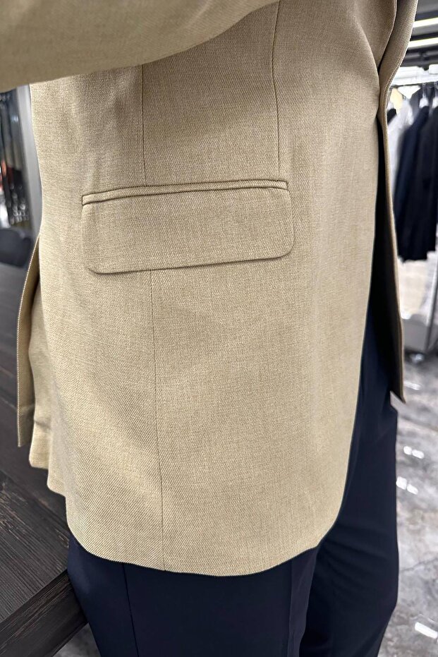 YARIM ASTAR BEJ CEKET - 6