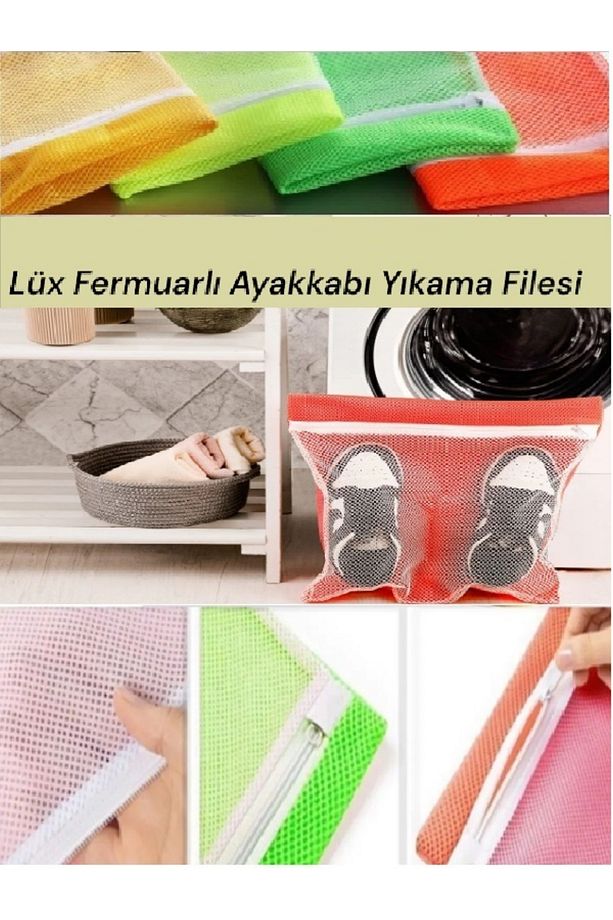 Lüx Ayakkabı Yıkama Filesi Fermuarlı Ayakkabı Temizleme Ve Bakım Filesi Ayakkabı Koruyucu File - 1