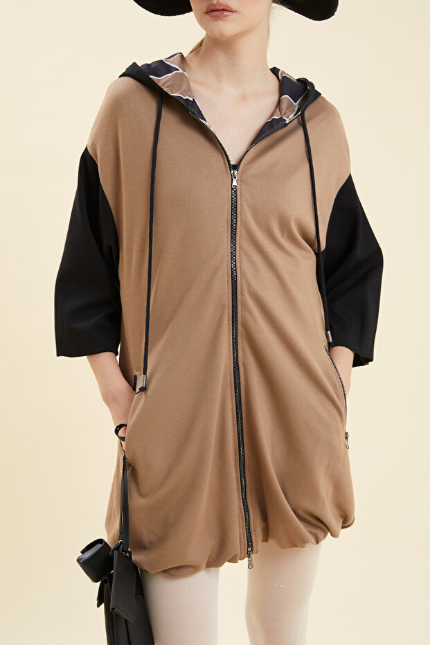 Kapüşonlu Fermuarlı Sweatshirt - 2