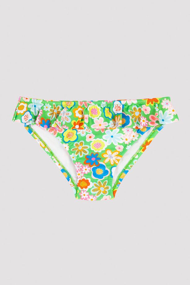 Kız Çocuk Çiçek Desenli Halter Bikini Takımı - 2