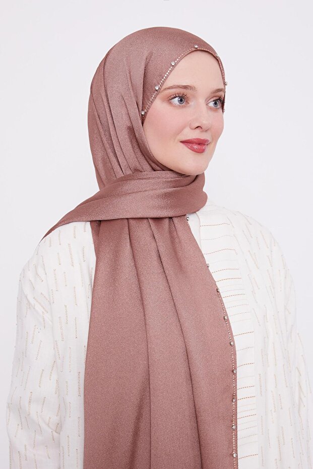 Gül Tek Taşlı Diamond Şal - 2