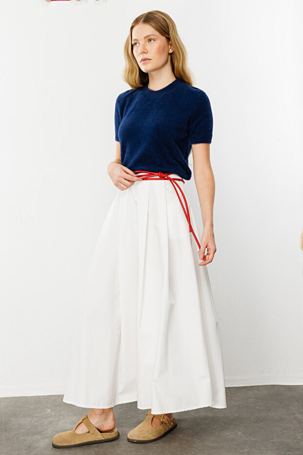 Fustă plisată albă - 2
