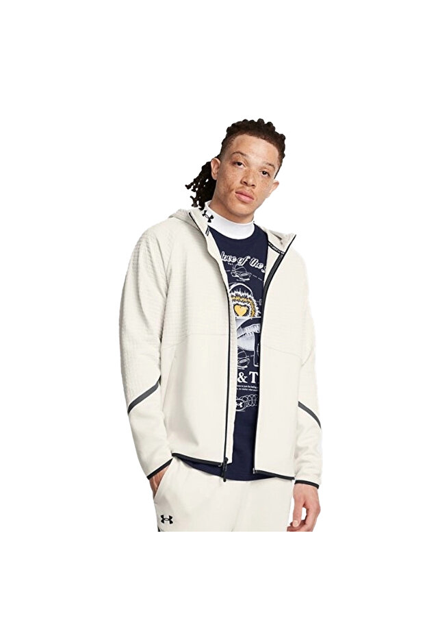 Ua Unstoppable Men's Fleece Grid Sweatshirt - Full Zip Detail 1386543 -110