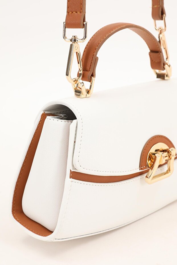 حقيبة يد بيضاوية باللون الأبيض - الجمل - 3