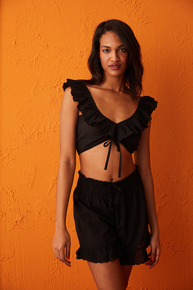Ruffle Brode Bikini Üstü - 1