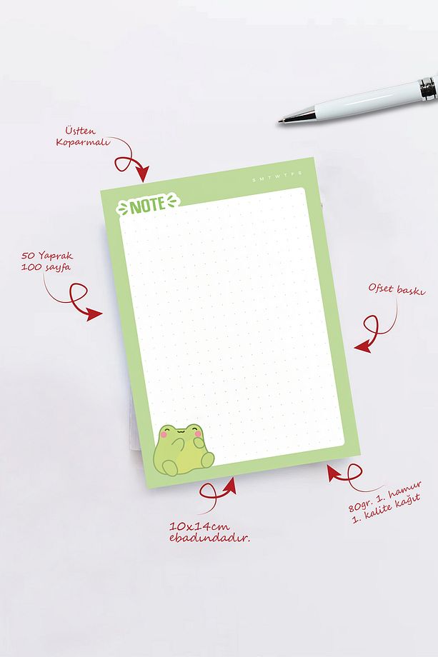 A6 Sevimli Not Defteri 50 Yaprak Notepad Memopad - 4