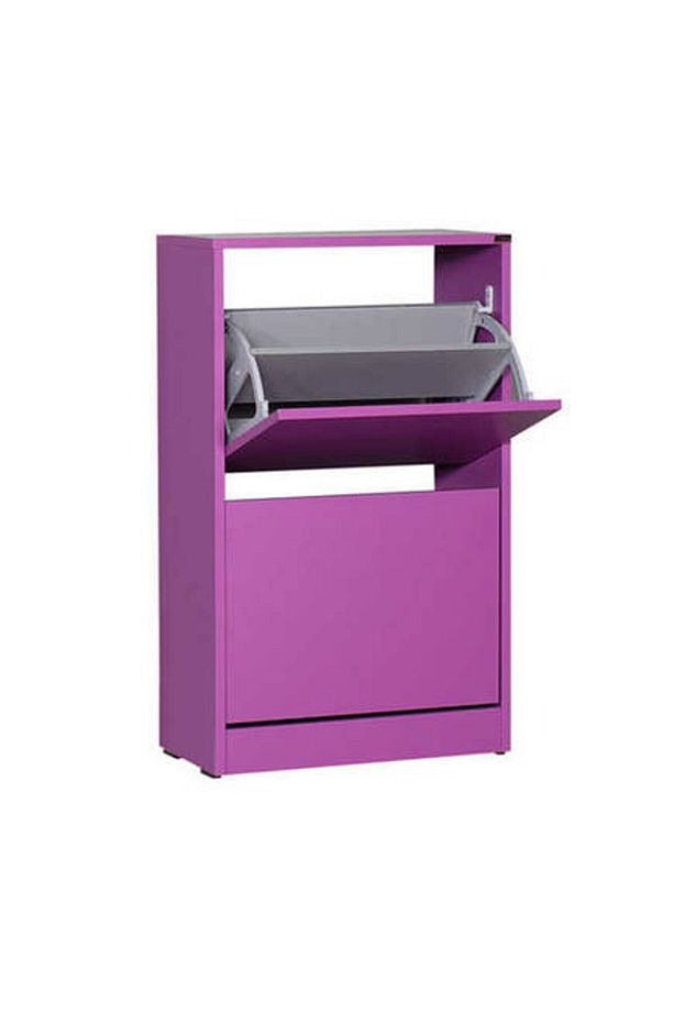 Flat Duo 2 Katlı Ayakkabılık Dolabı - Mor - 6