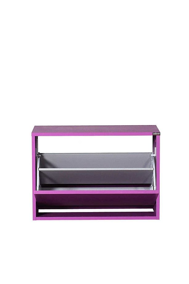 Step Oturaklı Ayakkabılık-mor 60x42x30 Cm (GXYXD) - 4