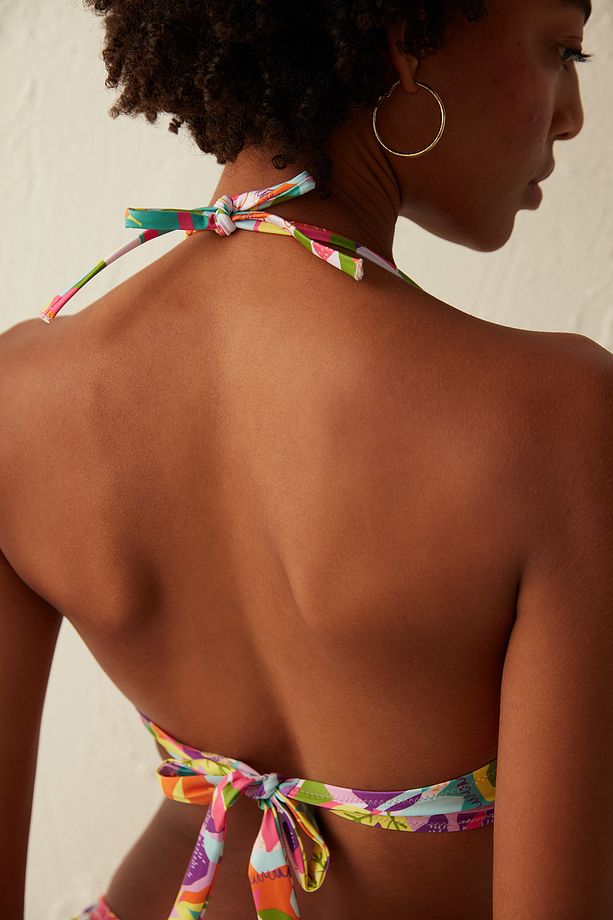 Çok Renkli Laguna Ekstra Dolgulu Push-up Bikini Üstü - 5