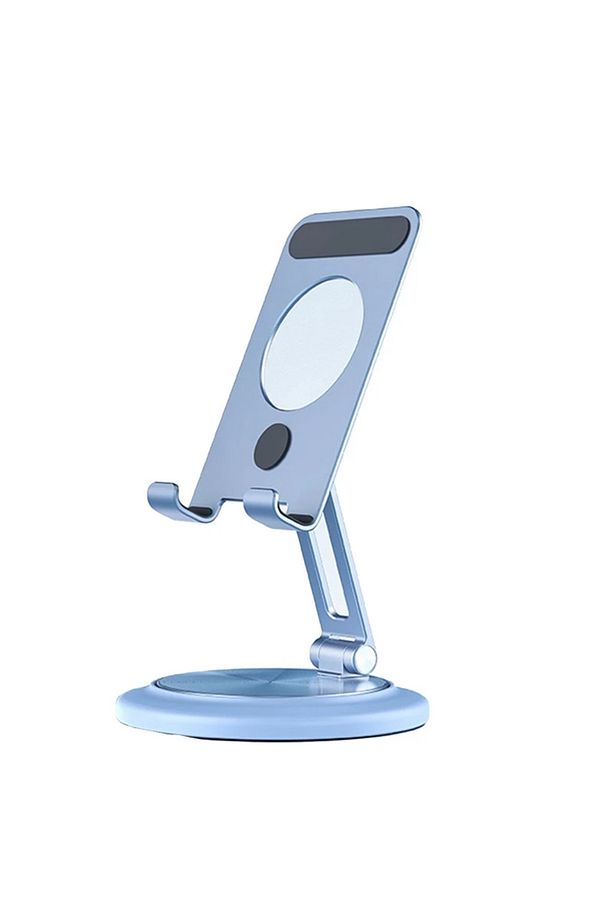 Yüksek Kaliteli Metal Katlanabilr Dönebilen Ayarlanabilr Telefon Tutucu Masa Üstü Mavi Tablet Standı - 1