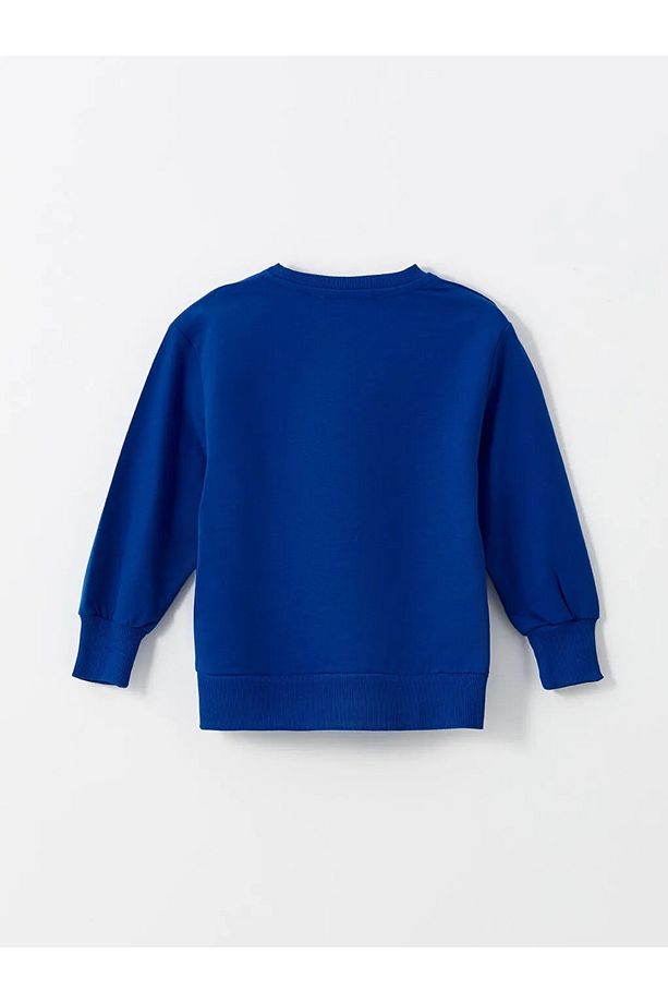 LCW baby Saks Mavi Bisiklet Yaka Erkek Bebek Sweatshirt 2'li - 6