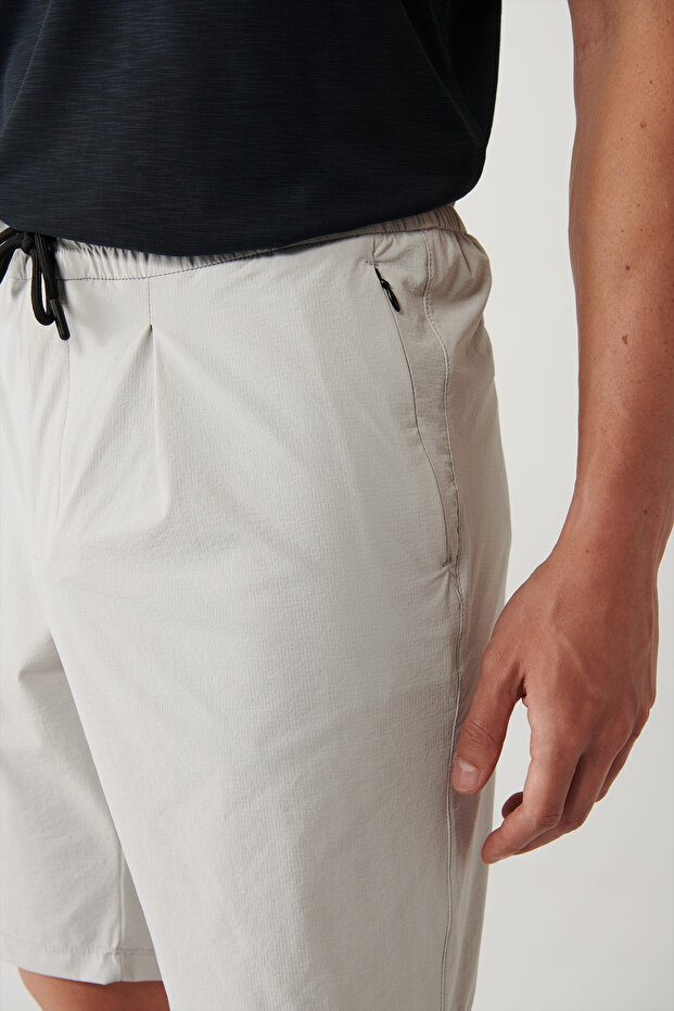 Erkek Taş Beli Lastikli Bağcıklı Su İtici Bi-Stretch Relaxed Fit Şort A41Y3635 - 6
