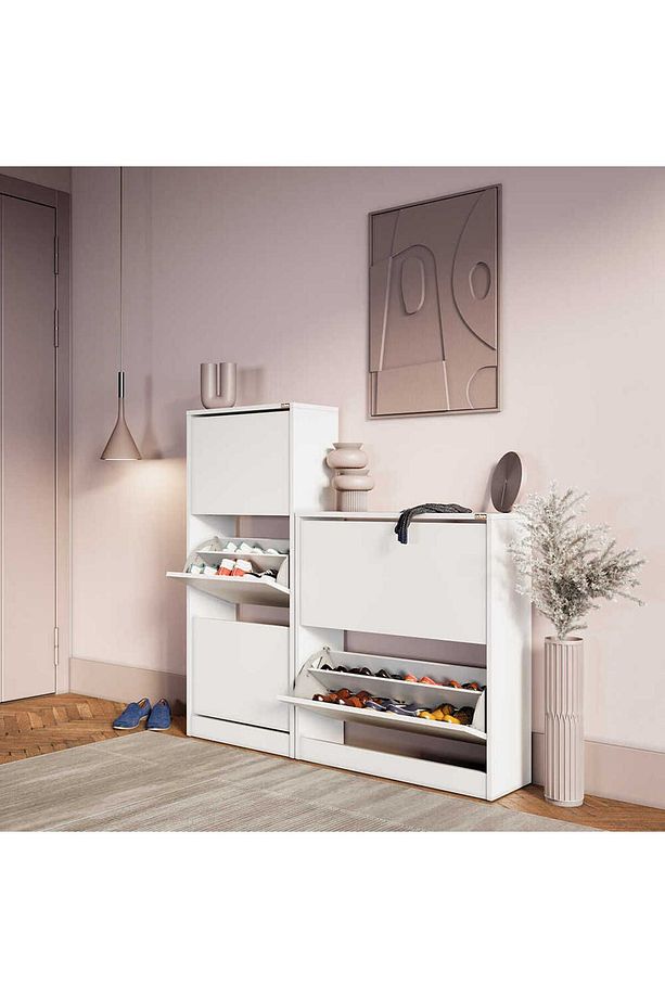 Flat Duo 3 Katlı Ayakkabılık-mat Beyaz 51x119x26 Cm (gxyxd) - 7