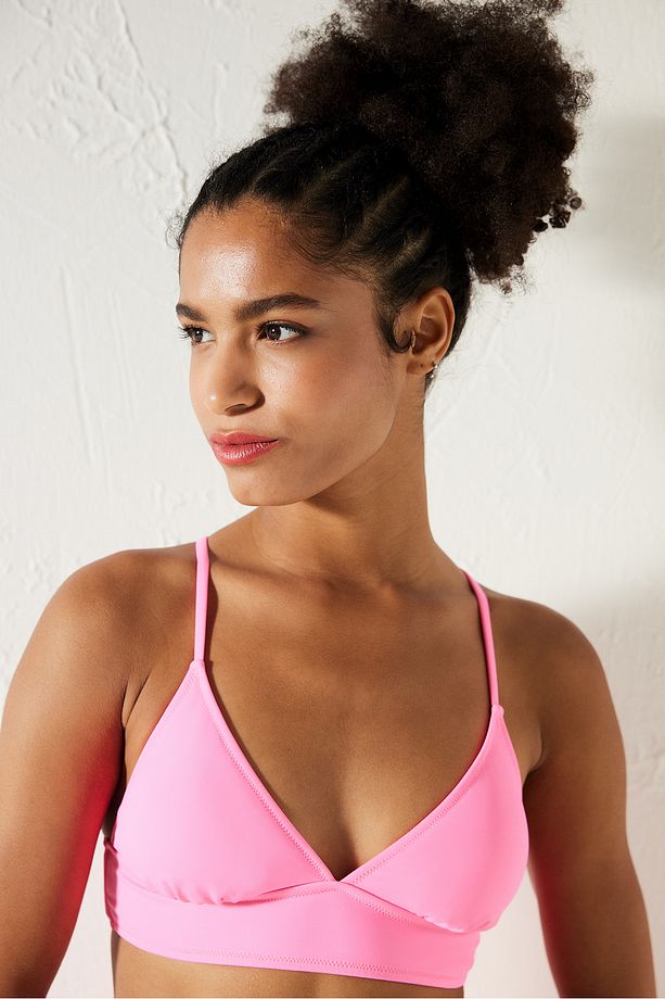 Basic Bralet Neon Pembe Bikini Üstü - 3