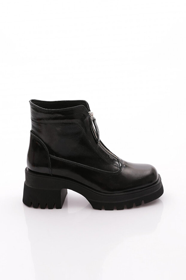 Women's Heeled Boots Black Patent Leather Genuine Leather 34262453