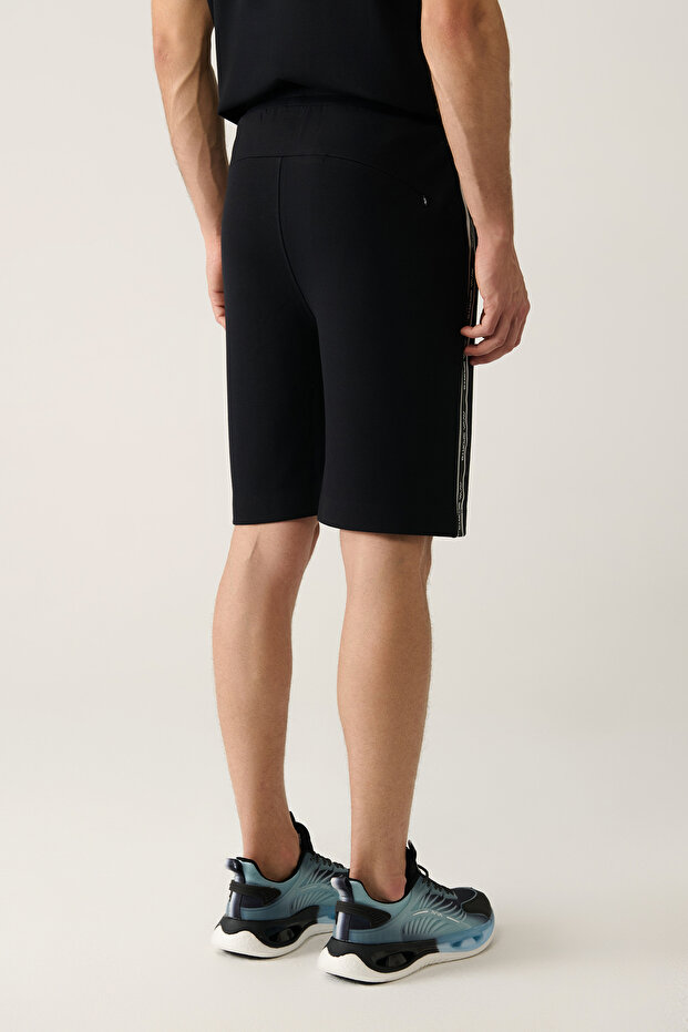 Erkek Siyah Yandan Cepli Baskılı Soft Touch Regular Fit Şort A41Y3645 - 5