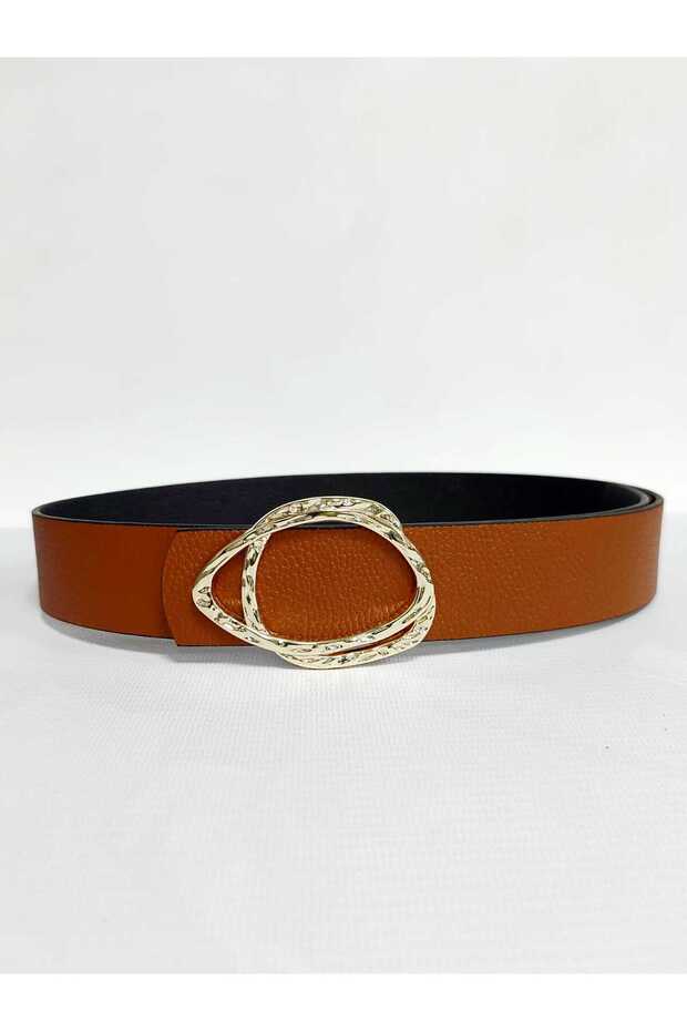 Women's Gold Buckle Reversible Tan-Black Belt, Jean Belt, Jacket Belt, Trouser Belt