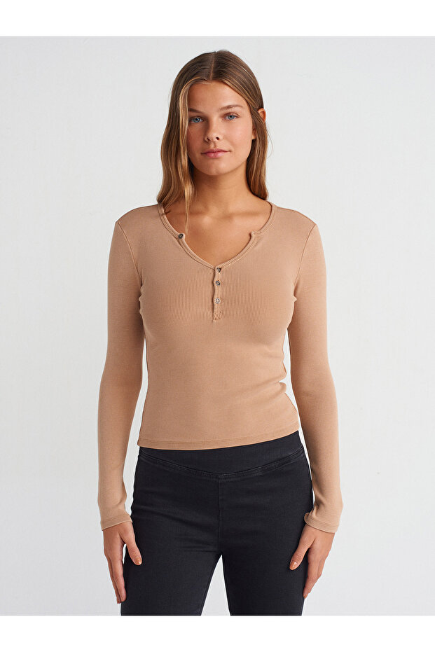 31158 Efect de spălare Top-Bej - 1