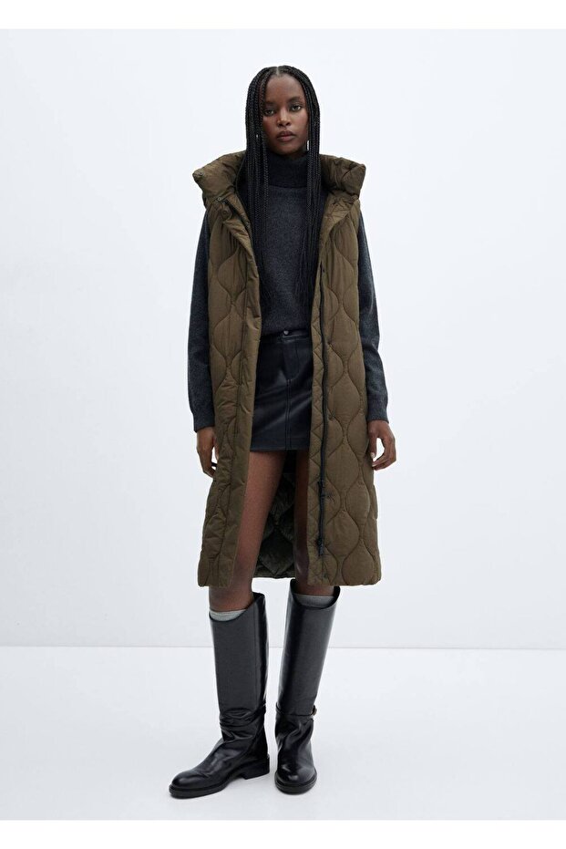 Uzun kapitone yelek - 2