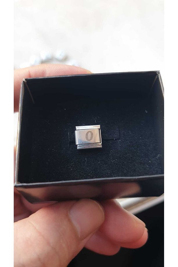 İTALYAN ÇELİK CHARM NOMİ ÇELİK CHARM O HARFİ İSİM TARİH BAŞ HARF YAZILIR 9 MM  FMACCESORİES - 2