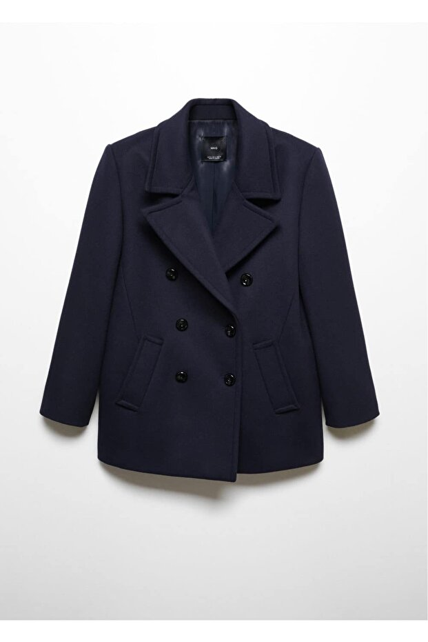 Kruvaze yün palto - 3