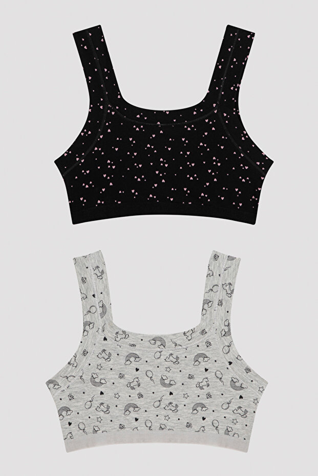 Kız Çocuk Unicorn Desenli 2li Spor Üstü - 1