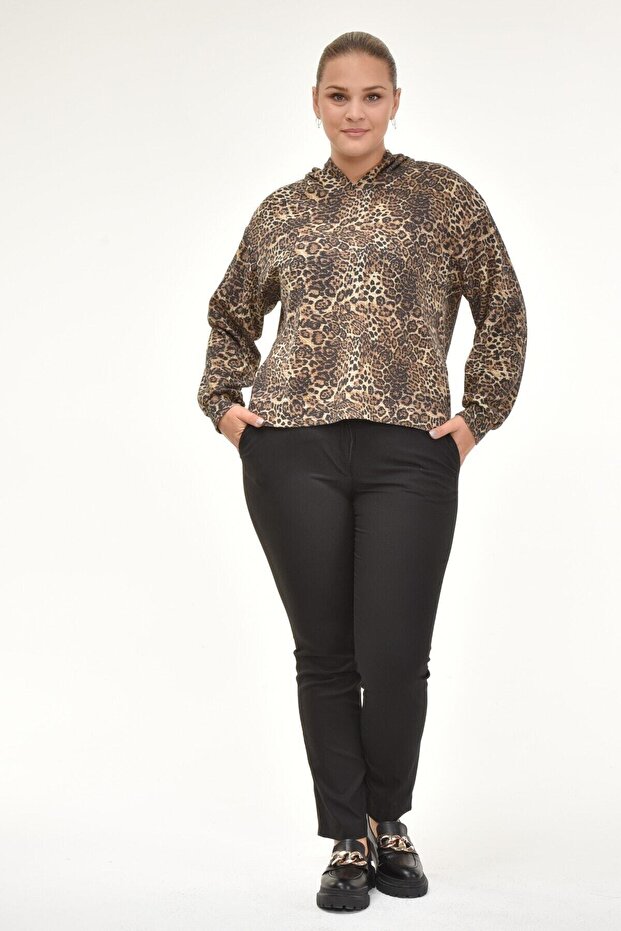 Sweat maro cu model leopard - 3