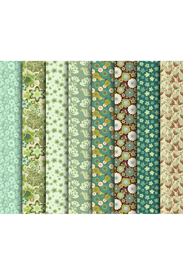 Flower Themed Gift Package Paper (35X50 cm 8 Pieces)