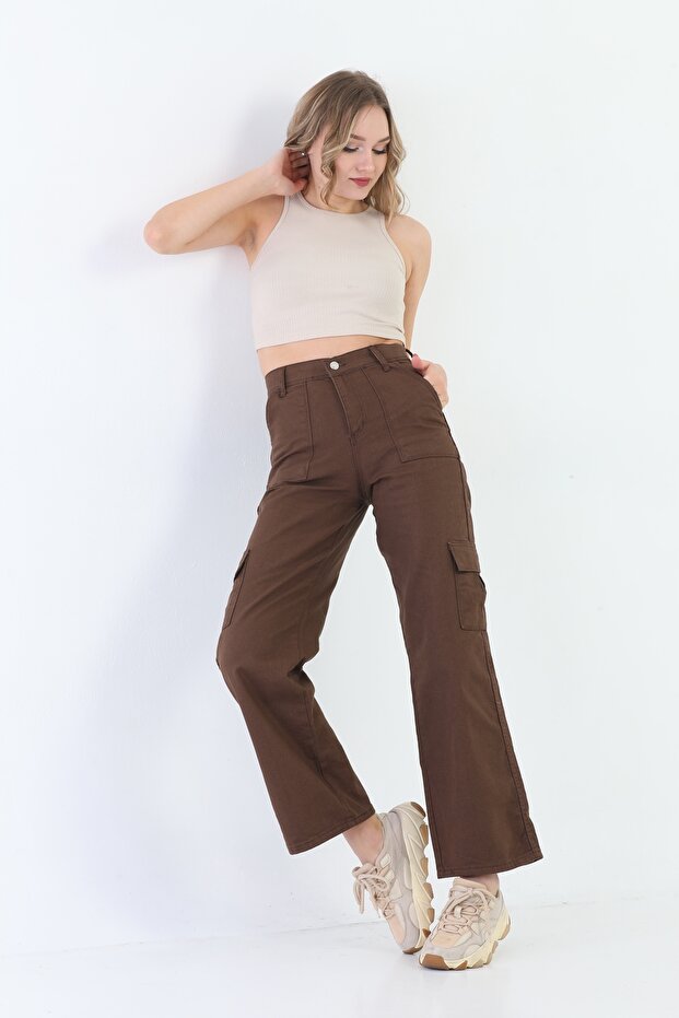 Kadın Kargo Cepli Pantolon - 7