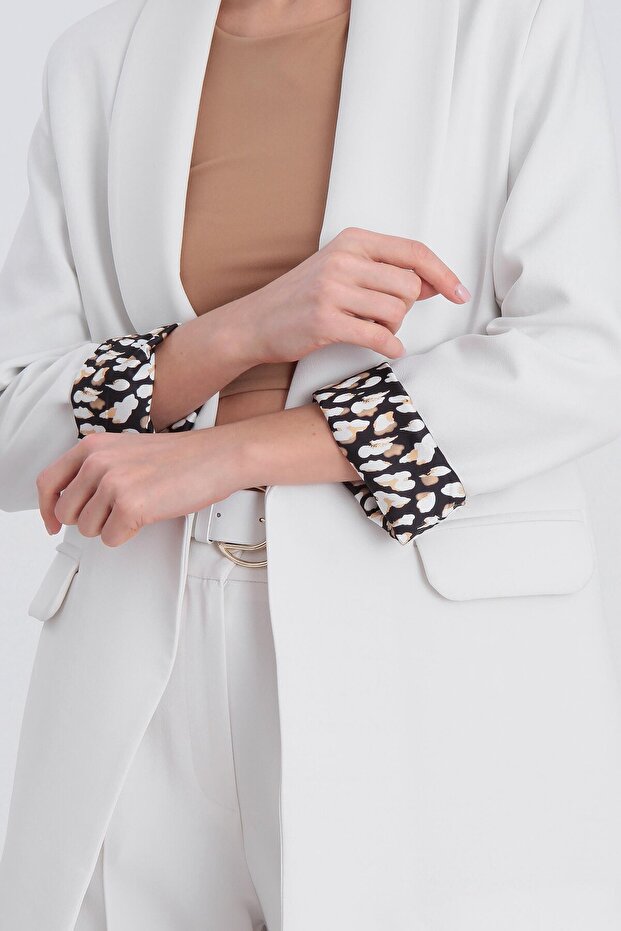 Leopard Patterned Shawl Collar Lining Jacket - 9227 - 6