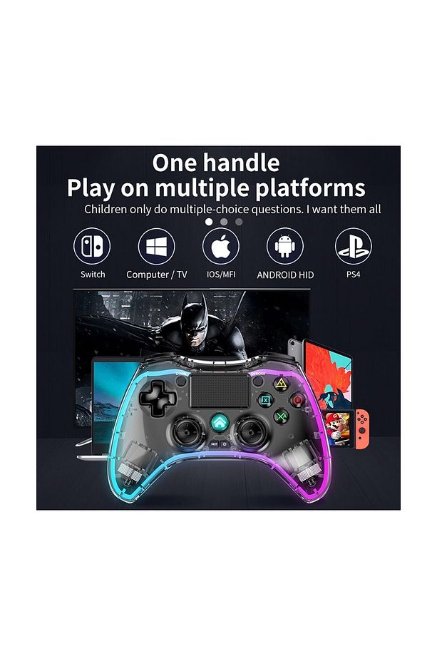 IOS ipad iphone Gamepad Oyun Kablosuz Gamepad Telefon/android/ıos/pc/ps4/tv Box Uyumlu Oyun Kolu RGB - 4