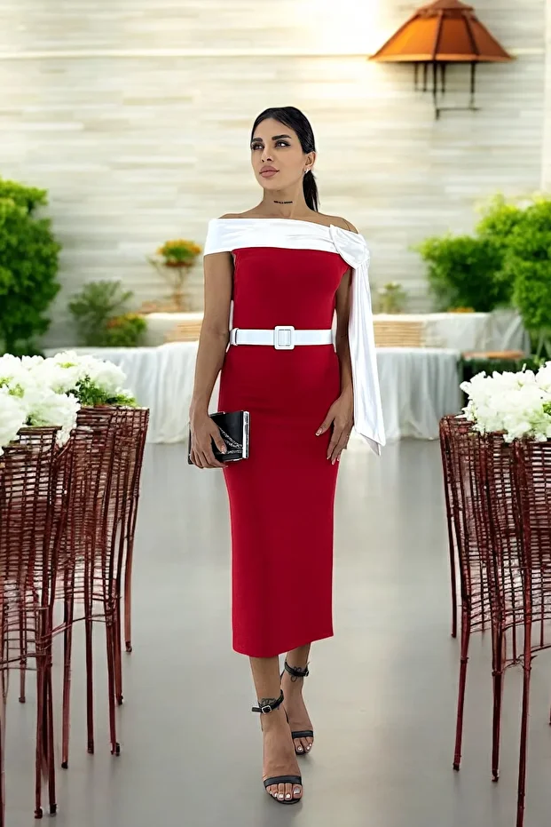 Brıanna Çift Renk Midi Elbise - 3