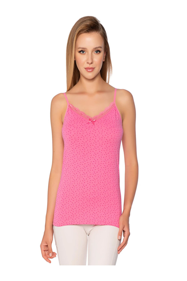 Pack of 6 Women's Pink Undershirts Lycra Printed Patterned