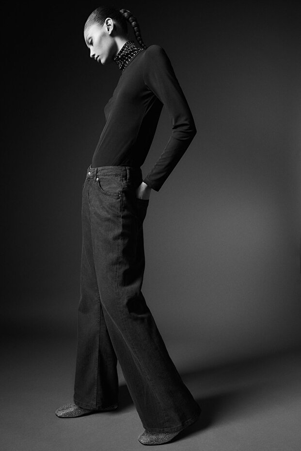 Baggy Flared Low Jeans - 5