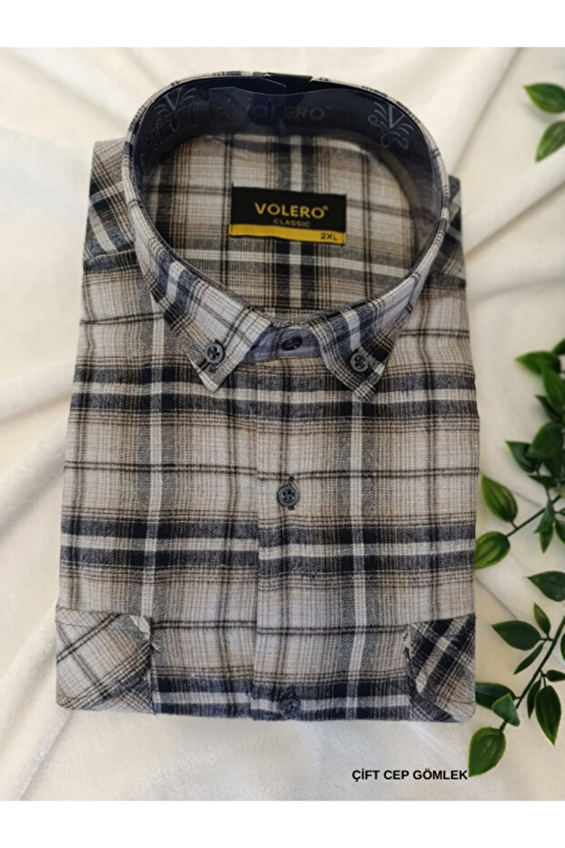 Men's Dad Classic Cut Thick Lumberjack Winter Shirt with Double Pockets