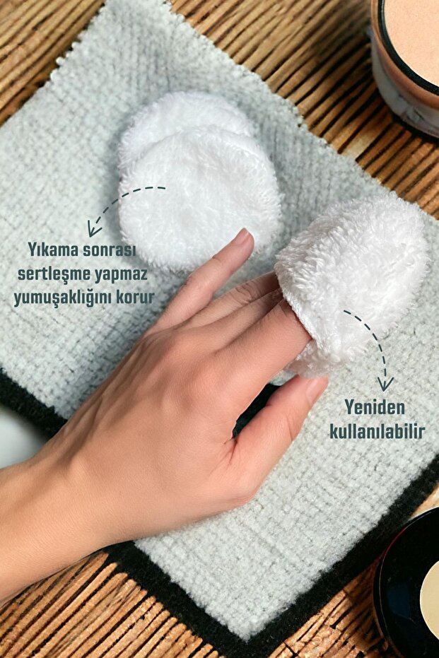 Yıkanabilir Makyaj Temizleme Pedi 3'lü Yeniden Kullanılabilir Yüz Temizleme Pedi Çevre Dostu - 2