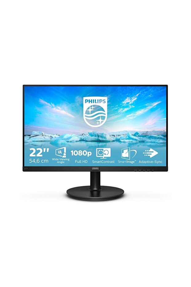 221V8 21.5" 75Hz 4Ms VGA+HDMI FullHD Adaptive-Sync VA Vesa Monitör - 1