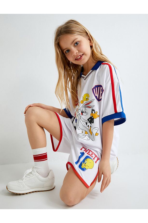 Tweety Şort Beli Lastikli Biye Detaylı - 1