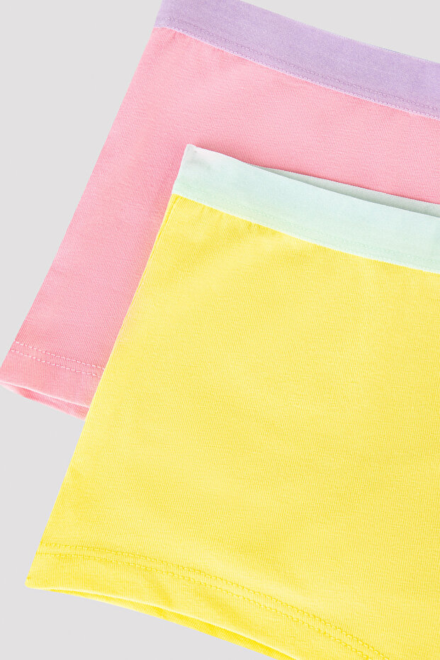 بوكسر بناتي أساسي ملون مكون من قطعتين - 4