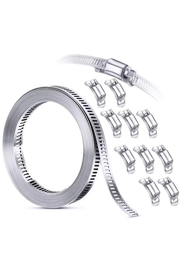 Ribbon Clamp (8Mmx150Cm Ribbon+10 Pieces Clamps)