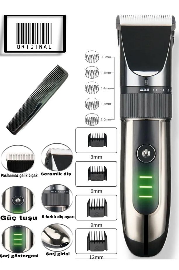 Erkekler Için Sakal Kırpma Profesyonel Saç Makası Usb Şarj Edilebilir Makine Saç Kesme Rdl-2075 - 3