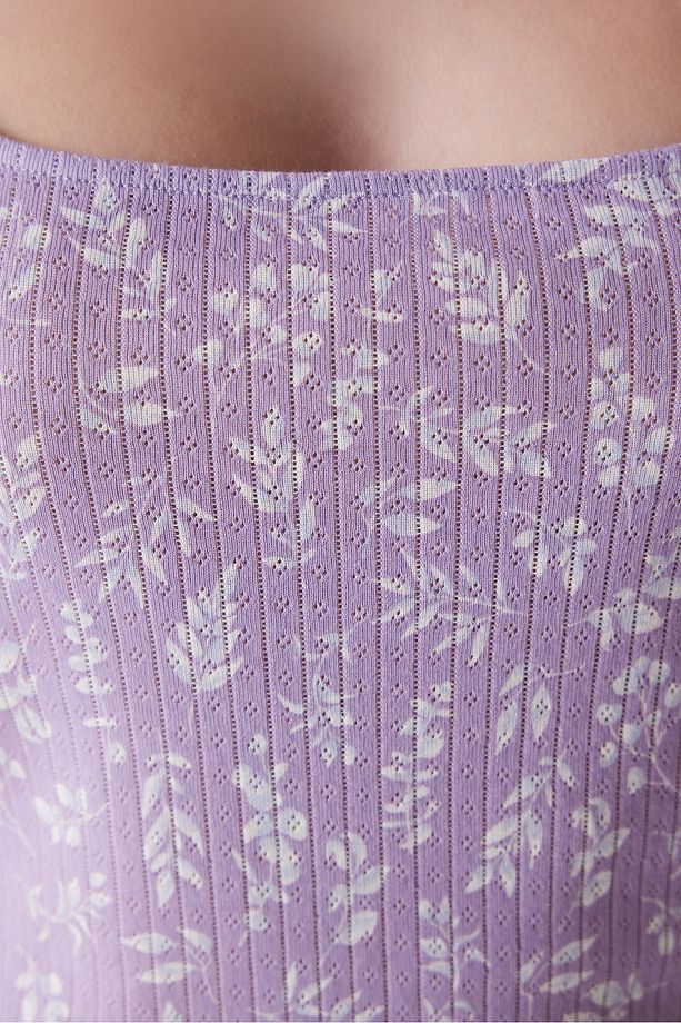Lila Pointel Şortlu Pijama Takımı - 3