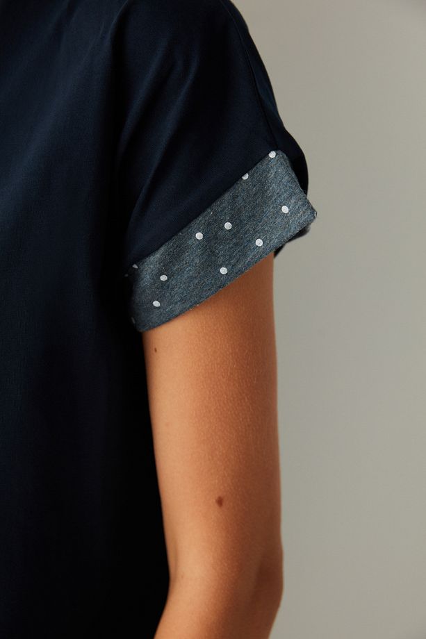 Mavi Tişört Pijama Üstü - 5