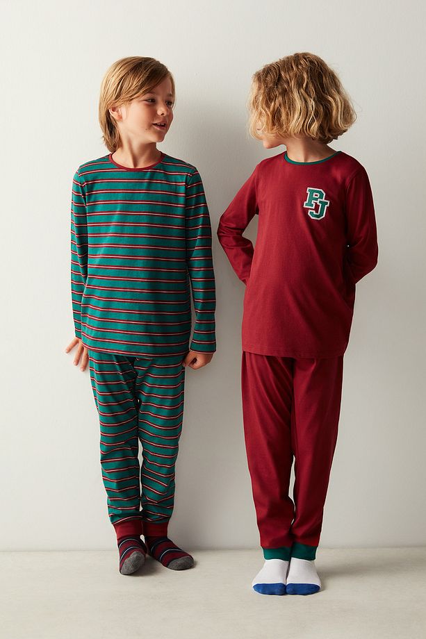 Erkek Çocuk Simple CK Uzun Kollu 2'li Pijama Takımı - 4